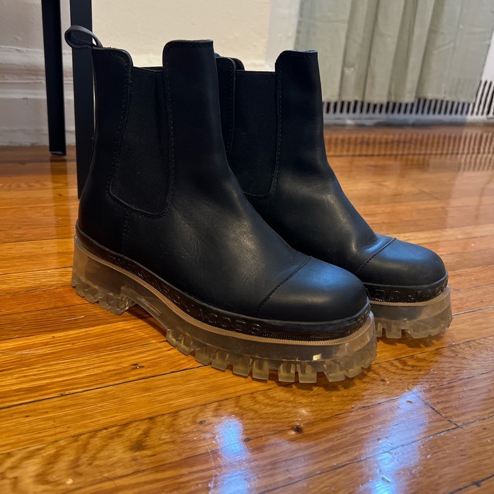Marc Jacobs Black Ankle Boots with Transparent Sole